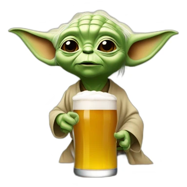 Yoda qui boit une biere sticker