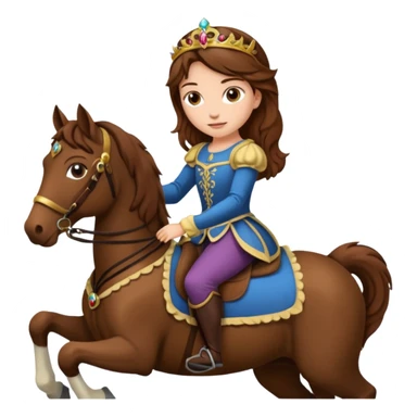 Renaissance princess with brown hair on horse sticker