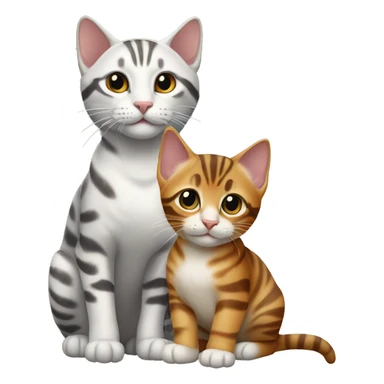 two-cats-bengal-and-bengal-light-kitten-together sticker