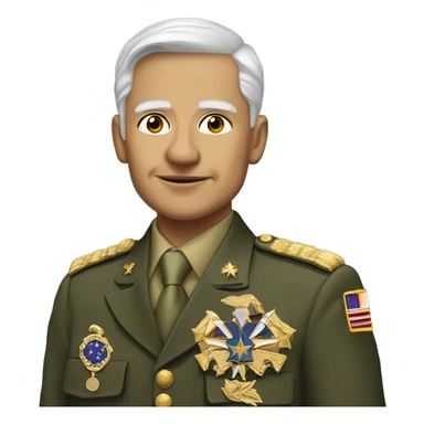 Light skin four star general  sticker