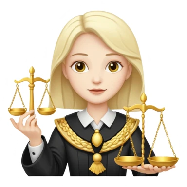 Fancy judge with golden scales sticker