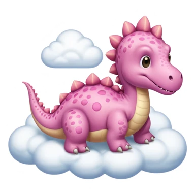 Dinosaurio rosa tierno, diciendo en una nube "Raw" sticker
