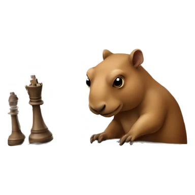 Capibara with chess board on a table playing chess sticker