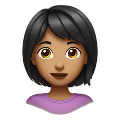 girl with black hai smirking and kisses around  sticker