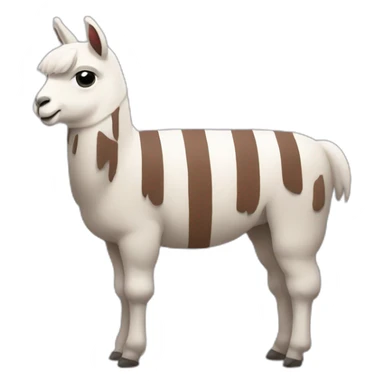A stripe llama sticker