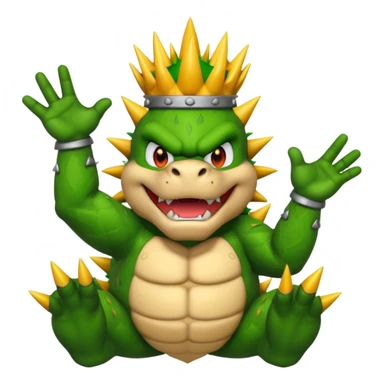 Bowser raising his hands sticker