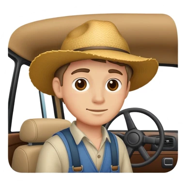 Farmer boy in car interior sticker