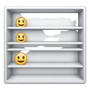 emoji of open magazine, inside the magazine there are illustrated empty shelfs sticker