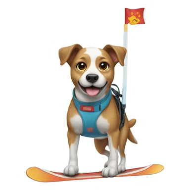 Dog on skis sticker