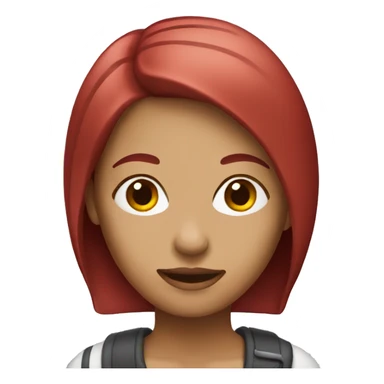 Woman with crimson red straight hair sticker