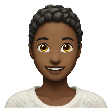 smiling girl in white sweater sticker