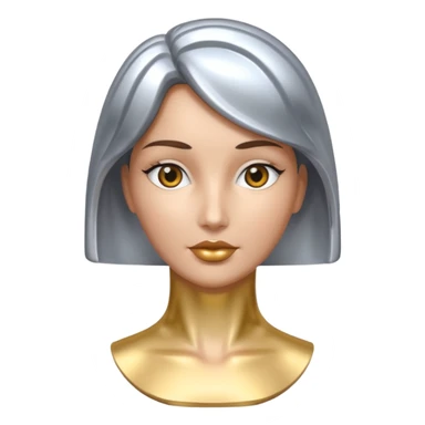 an elegant metallic chrome woman statue  sticker