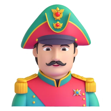 tomato wearing Napoleon Bonaparte's bicorne hat and military officer uniform sticker