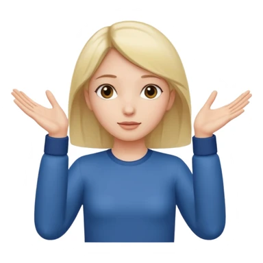 Girl with two hands in front out palms facing upwards and hands in front of her LOWER and her left hand slightly lower than her right hand and hands should face more towards the viewer sticker