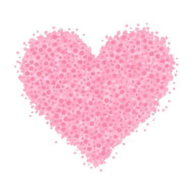 heart with a pink confetti effect, clean digital illustration, no background sticker