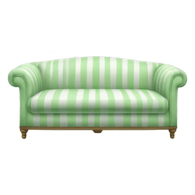Striped pastel green and white sofa sticker