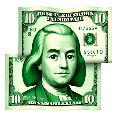 10 dollar bill sticker
