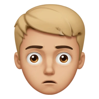 make an emoji of a (young person it has to be like very very confused, disgusted, make the eyebrows very expressive, make the face like he was asking a quiesfion and not getting the answer he wants, male his face TIRED sticker