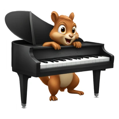 Squirrel play piano  sticker