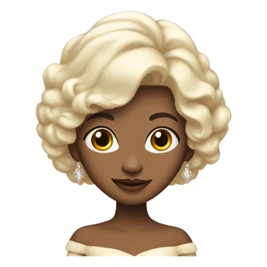 princess with cream colored hair wearing expensive gown sticker