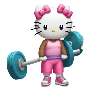 hello kitty in the gym sticker