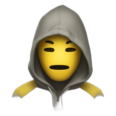 yellow hoody no face hacker sticker