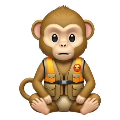 monkey wearing bullet proof sticker
