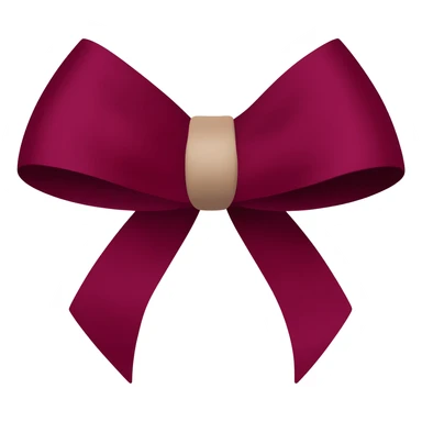 A burgundy bow with a thin beige color bow inside it sticker
