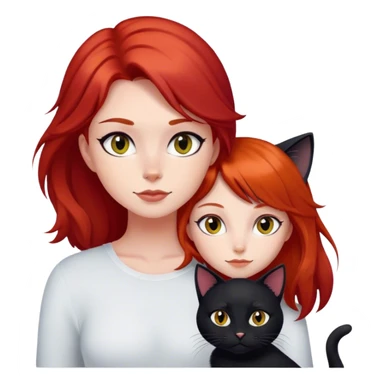 Black cat with red head girl sticker