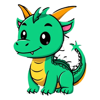 majestic dragon with horns and fierce expression sticker