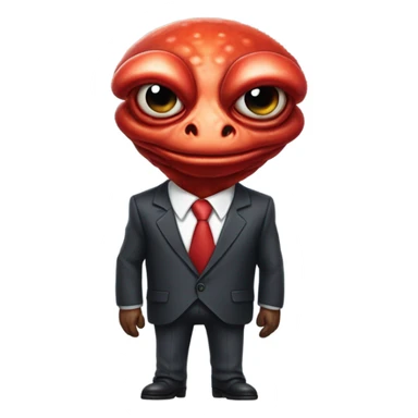 alien red human man crab president sticker