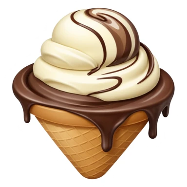 melted white and dark chocolate ice cream sticker