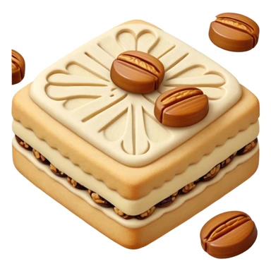 Cinematic Realistic Ma'amoul Dessert Emoji, featuring delicate shortbread cookies filled with dates or nuts rendered with intricate detail and warm, inviting lighting. sticker