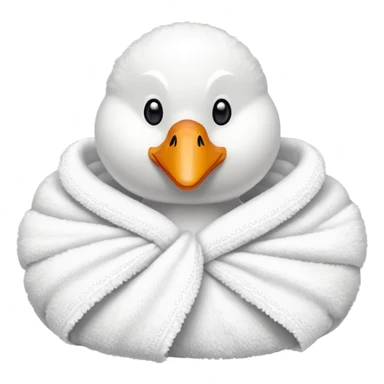 swan made with towel sticker