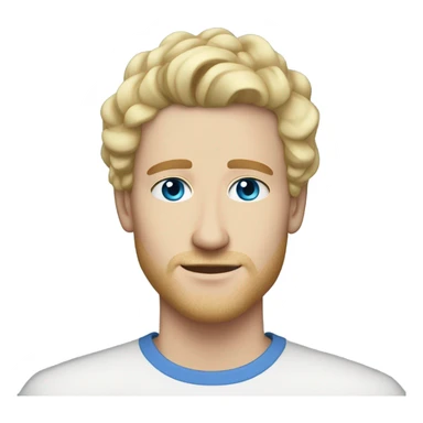 light curl blonde 30yo man blue eyed pale skin without moustache sticker