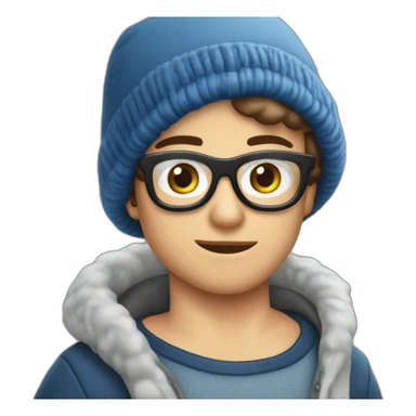 Tobey mcguire yeux bleu, lunette, chemise,  bonnet de Noël sticker