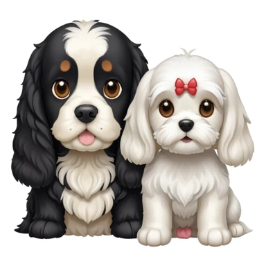 Cocker preta e uma maltês  sticker