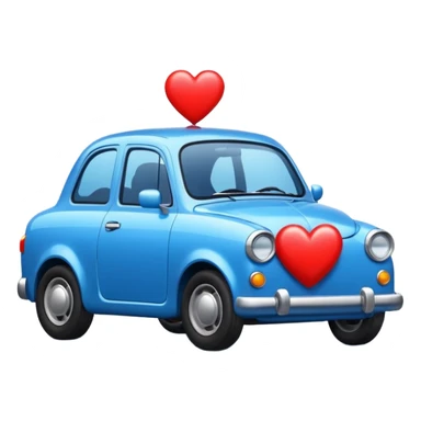 Blue car with heart sticker