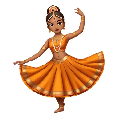 cinematic-realistic-bharatanatyam-dance-emoji,-depicted-as-an-elegant-classical-indian-dance-performance-with-graceful-poses,-intricate-costumes,-and-expressive-hand-gestures,-rendered-with-rich-textures-and-warm-dramatic-lighting, single dancer sticker