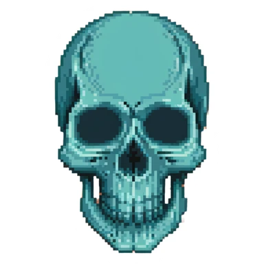 teal and orange skull sticker