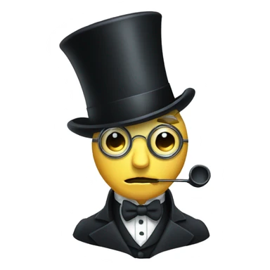 A man in a top hat and monocle being sick sticker