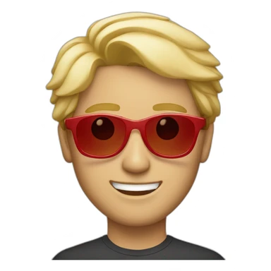 a blond man with red sunglasess sticker
