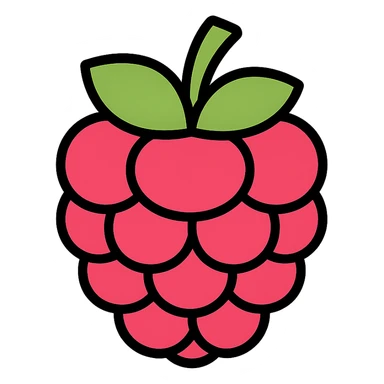 raspberry fruit color outlined icon sticker