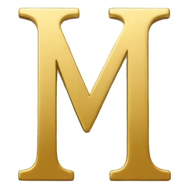 Letter M with Gold Plating sticker