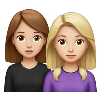 Maman cheveux marrons et fille cheveux blond sticker