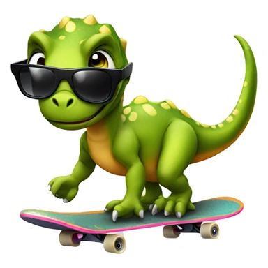 Dinosaur on skateboard with sun glasses  sticker