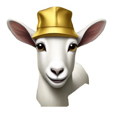 A Goat with gold chains and money and a cap  sticker
