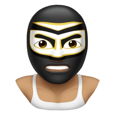 mascara de lucha libre blanca con aleta superior sticker