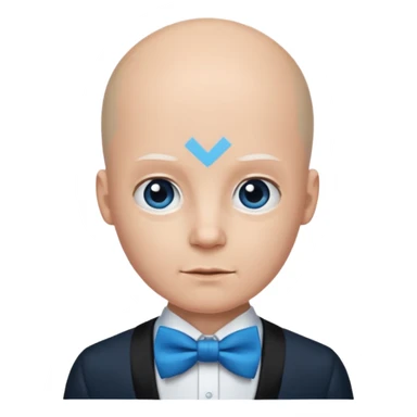 Bald with blue bow tie, balck dress sticker
