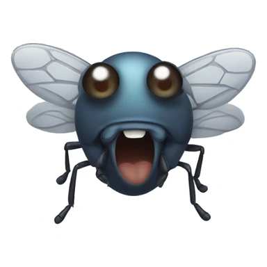 Creepy smiling fly sticker
